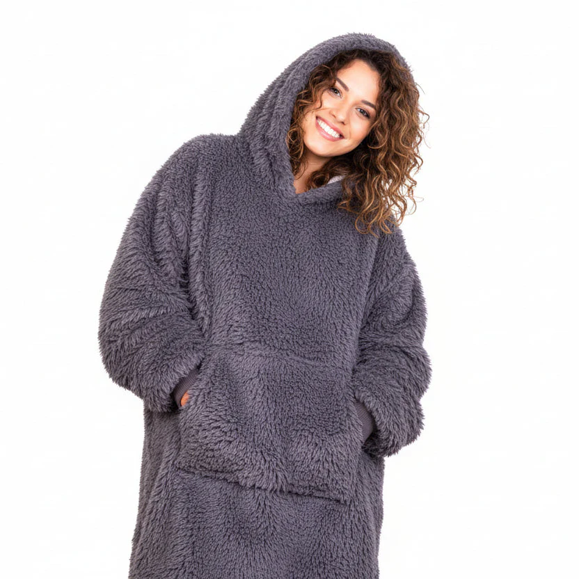 Poleron Felpa Con Capucha Oversize Sherpa