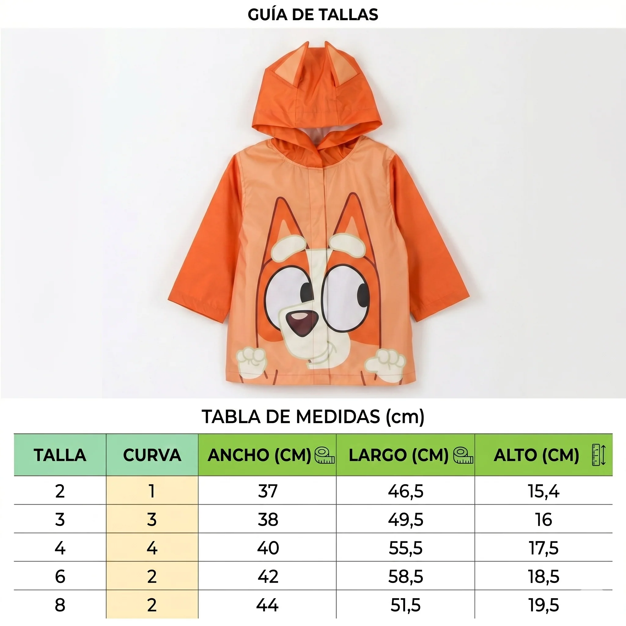 Impermeable Infantil Naranjo Claro Bingo Bluey - Image 2