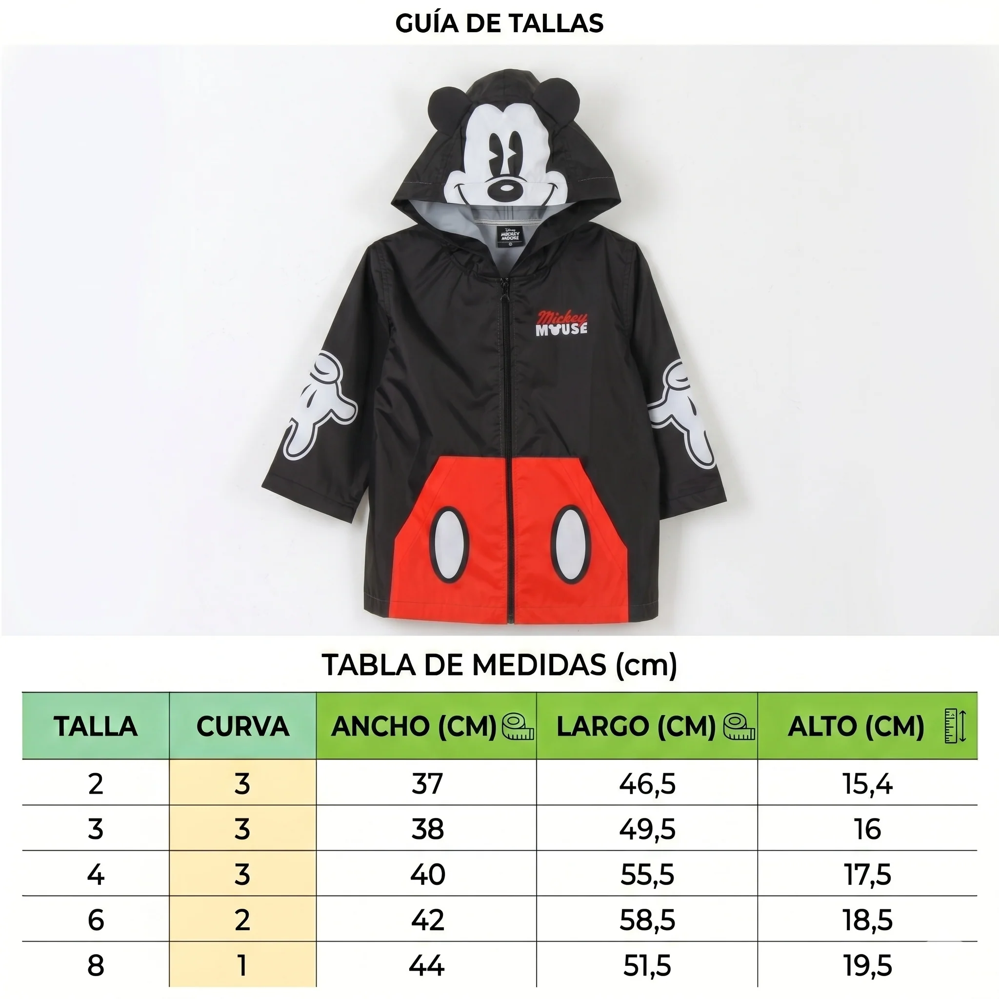 Impermeable Infantil Negro con Orejas Mickey - Image 2