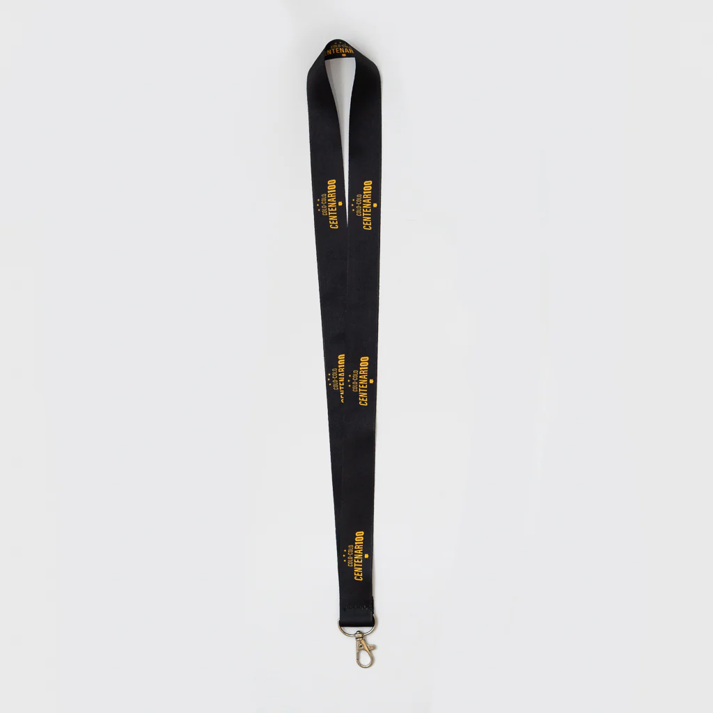 Lanyard Centenario Negro Logo Letra