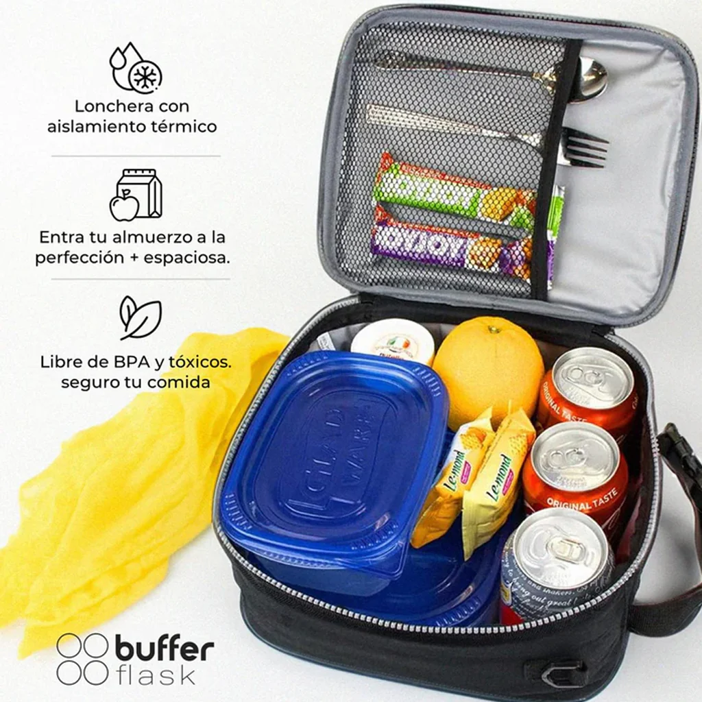 Bolso Cooler Expandible. Térmico  Buffer Gris - Image 2