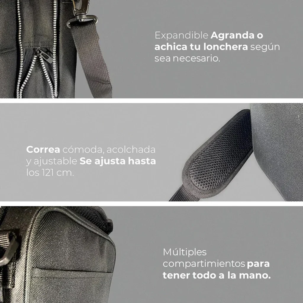 Bolso Cooler Expandible. Térmico  Buffer Gris - Image 3