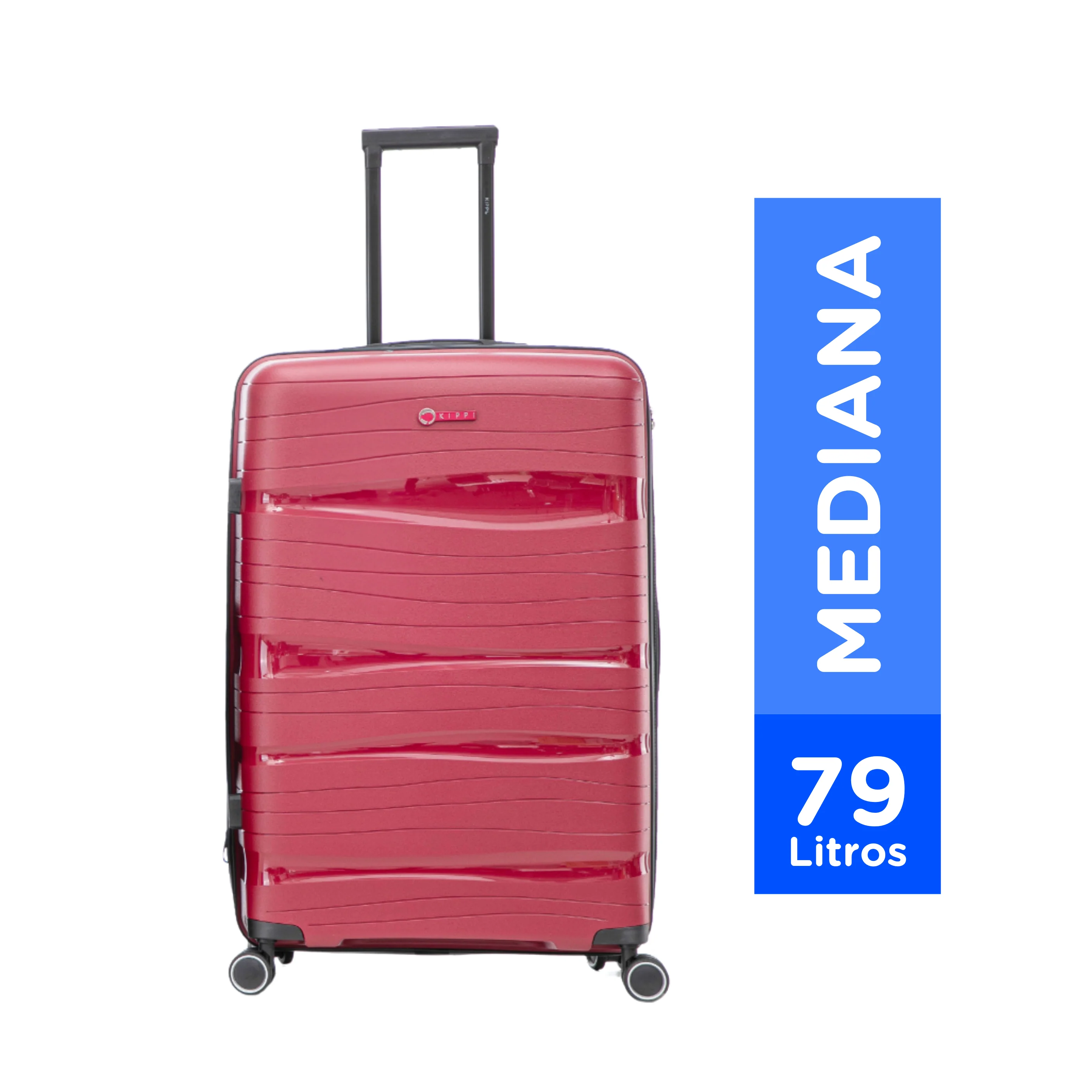Maleta Kippi (M) Rígida Ultra Resistente y Expandible Wavy Rojo
