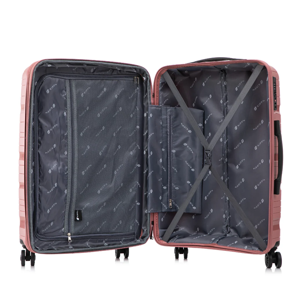 Maleta Kippi PACK X2 (S-L) Rígida Ultra Resistente y Expandible Rose Gold - Image 2