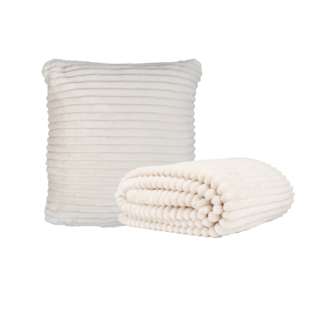 INV26 Manta Polar / Cojin Blanco Invierno