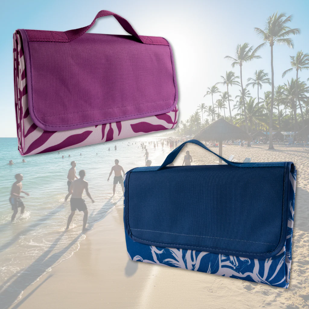 Combo 2 Manta de Picnic o Playa Impermeable: 1 Malva Étnica y 1 Azul Flores