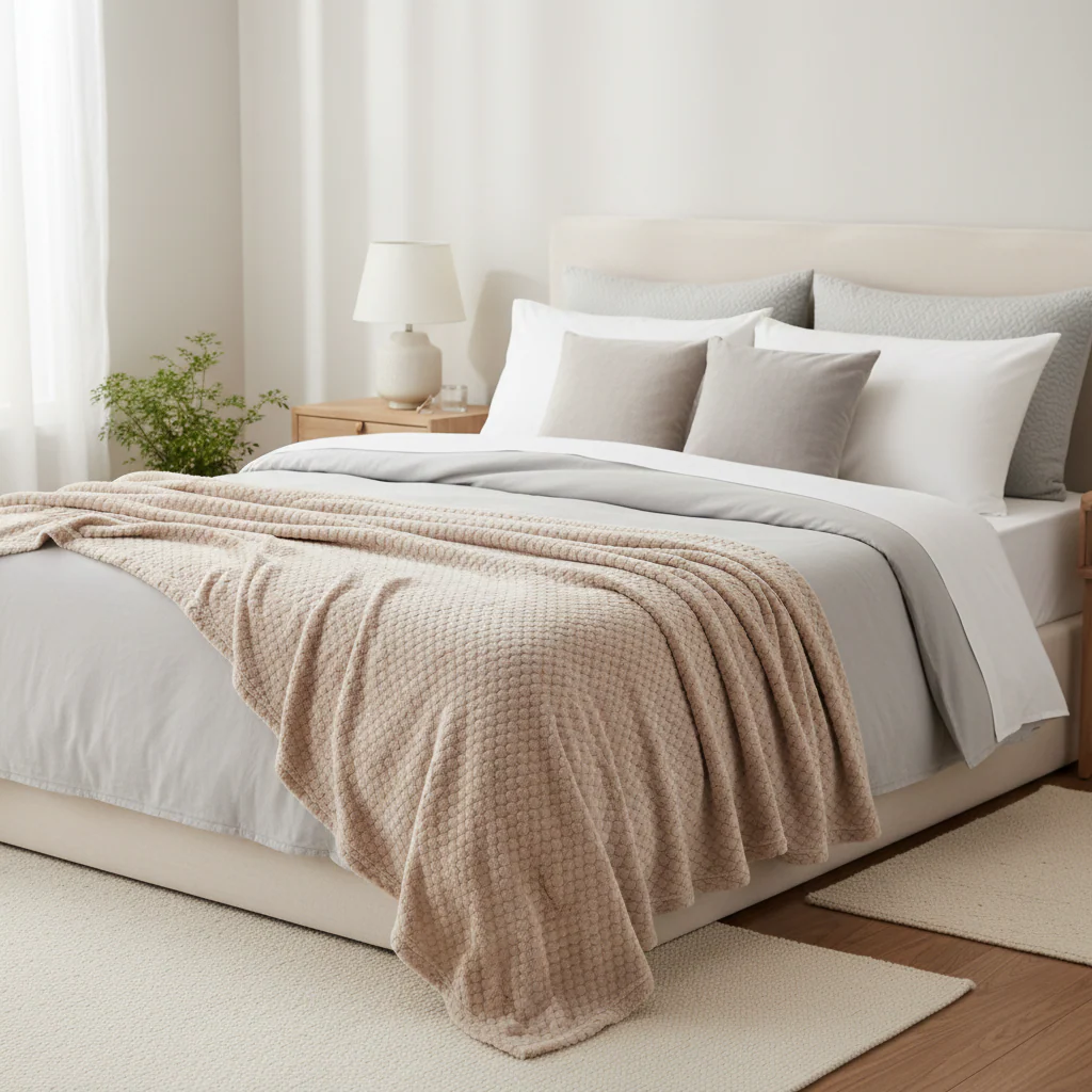 Manta Fleece Panal 125x150cm Beige