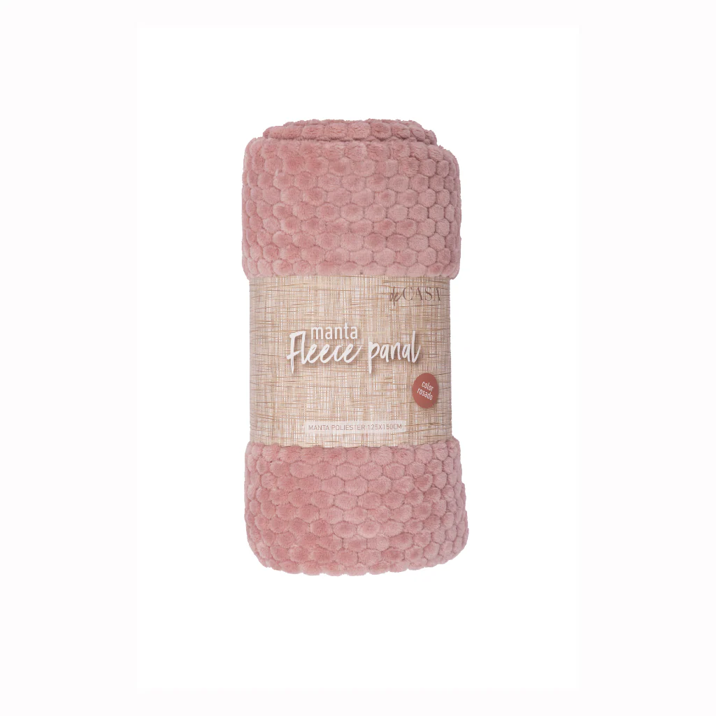 Manta Fleece Panal 125x150cm Rosado - Image 2