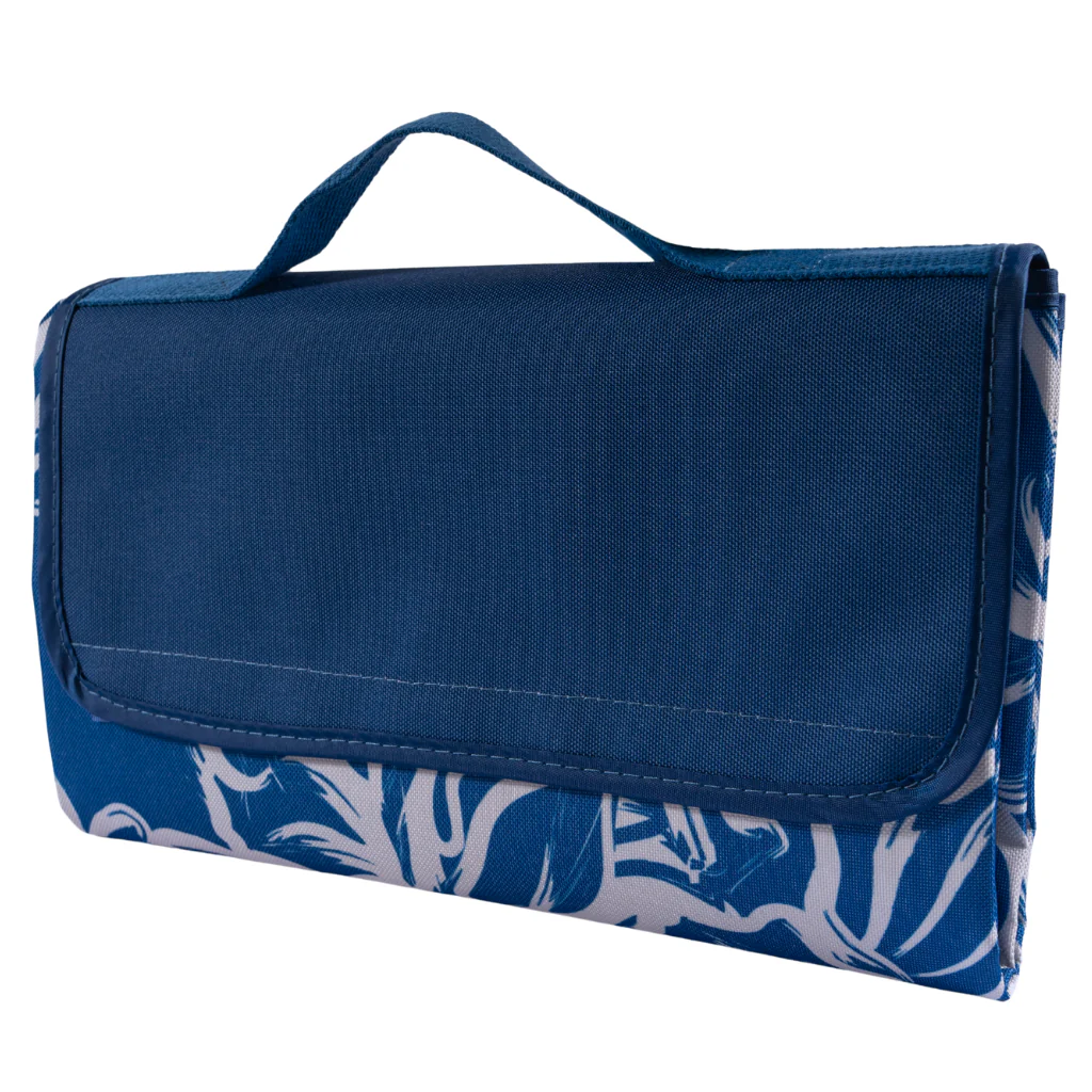 Manta Picnic y Playa Impermeable Azul Flores - Image 5