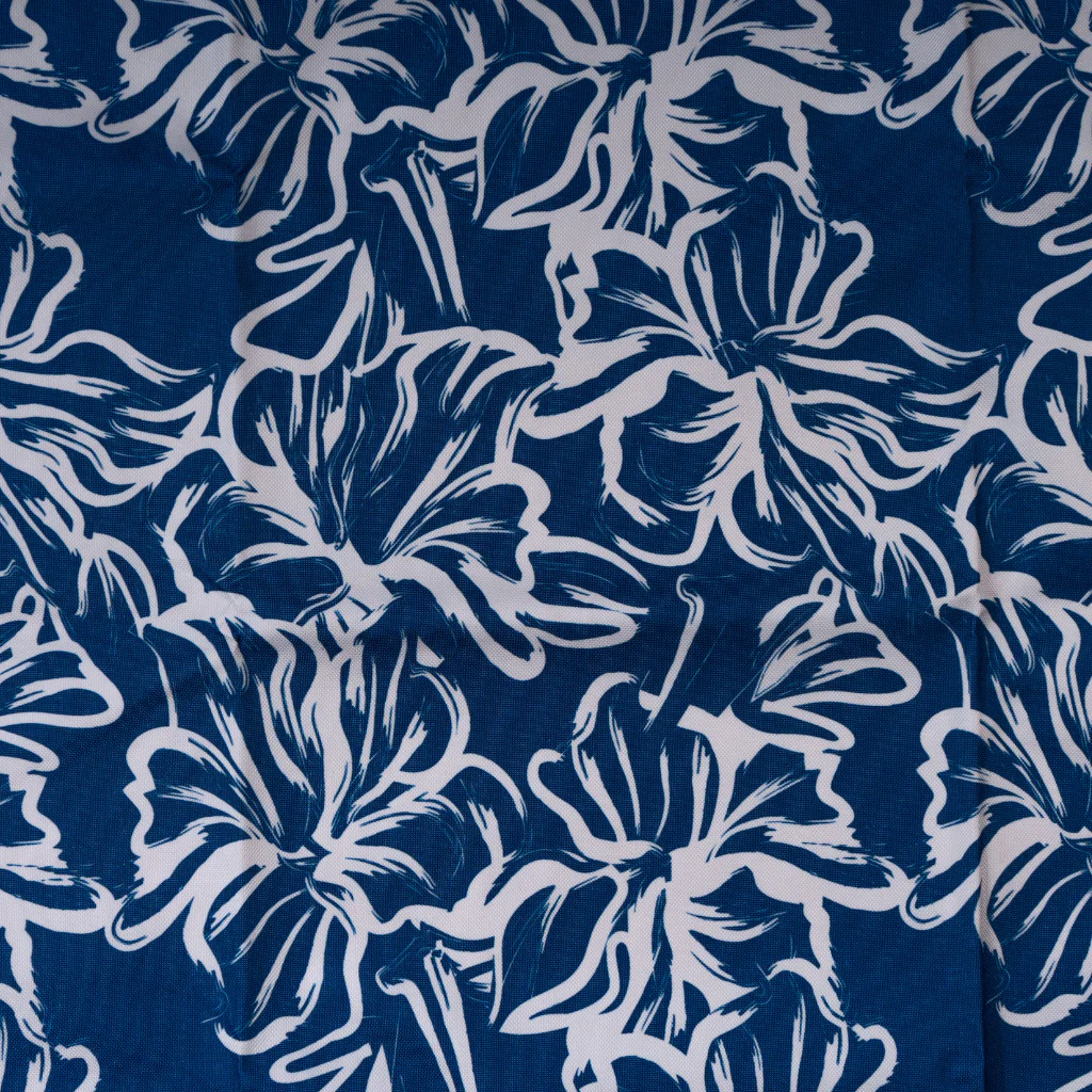 Manta Picnic y Playa Impermeable Azul Flores - Image 7