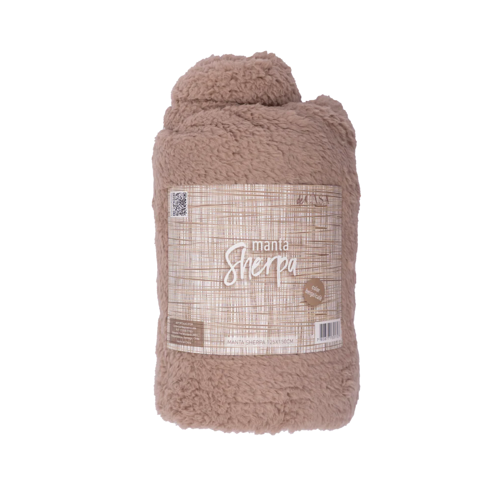 Manta Polar Sherpa 125x150cm Beige - Image 3