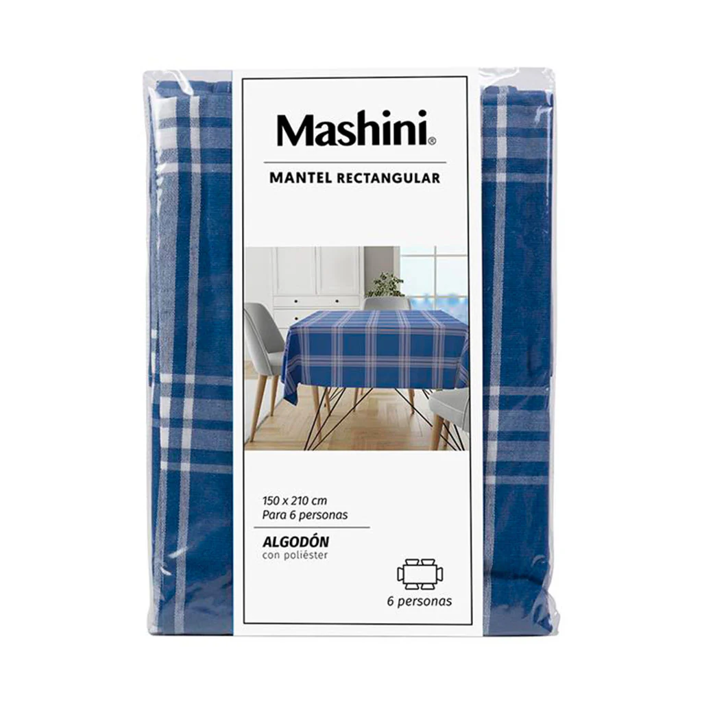 Mantel Tartan Rectangular 150X210 Cm Azul - Image 3