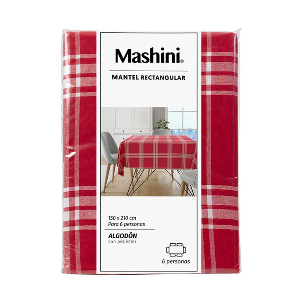 Mantel Tartan Rectangular 150X210 Cm Rojo - Image 3