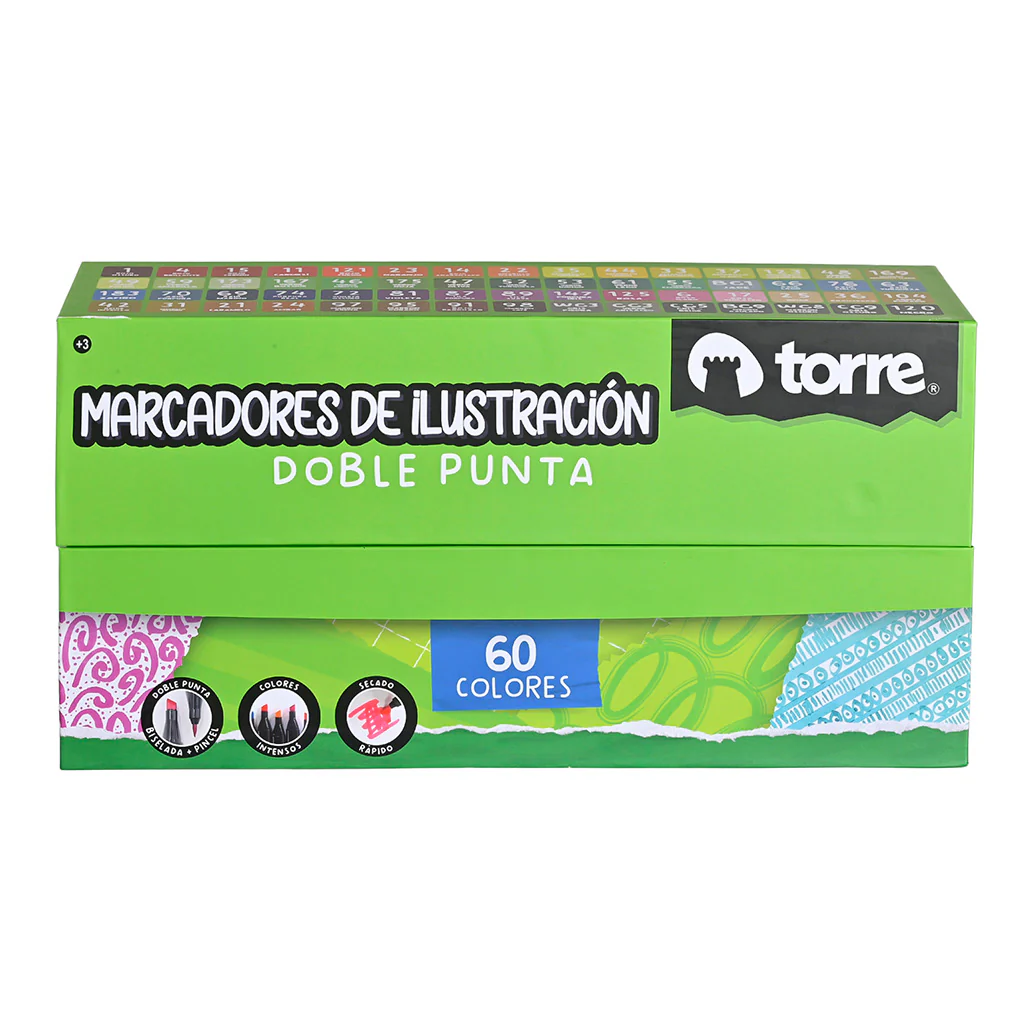 Marcadores Ilustración Doble Punta 60 Colores