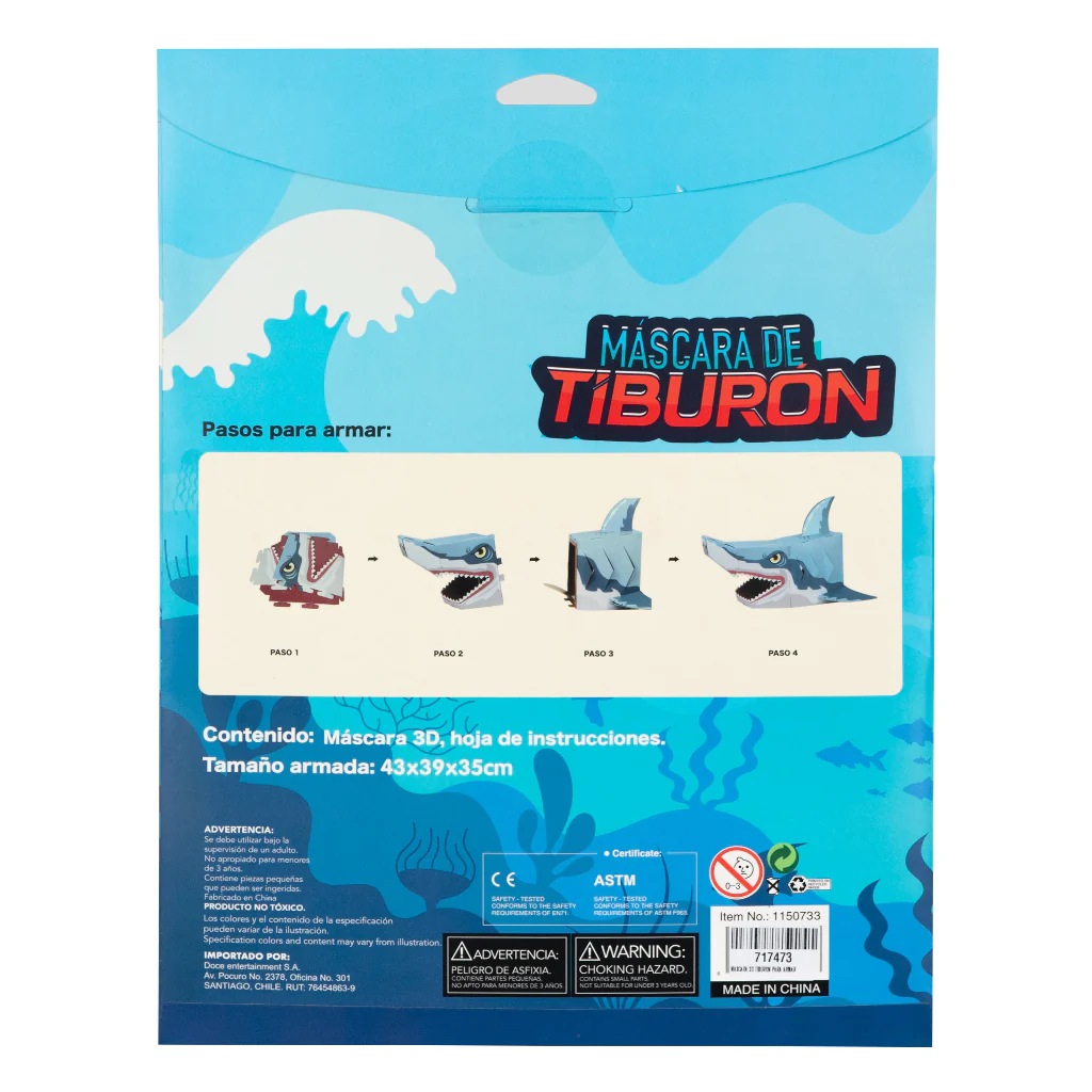 Máscara 3D Tiburón Para Armar - Image 5