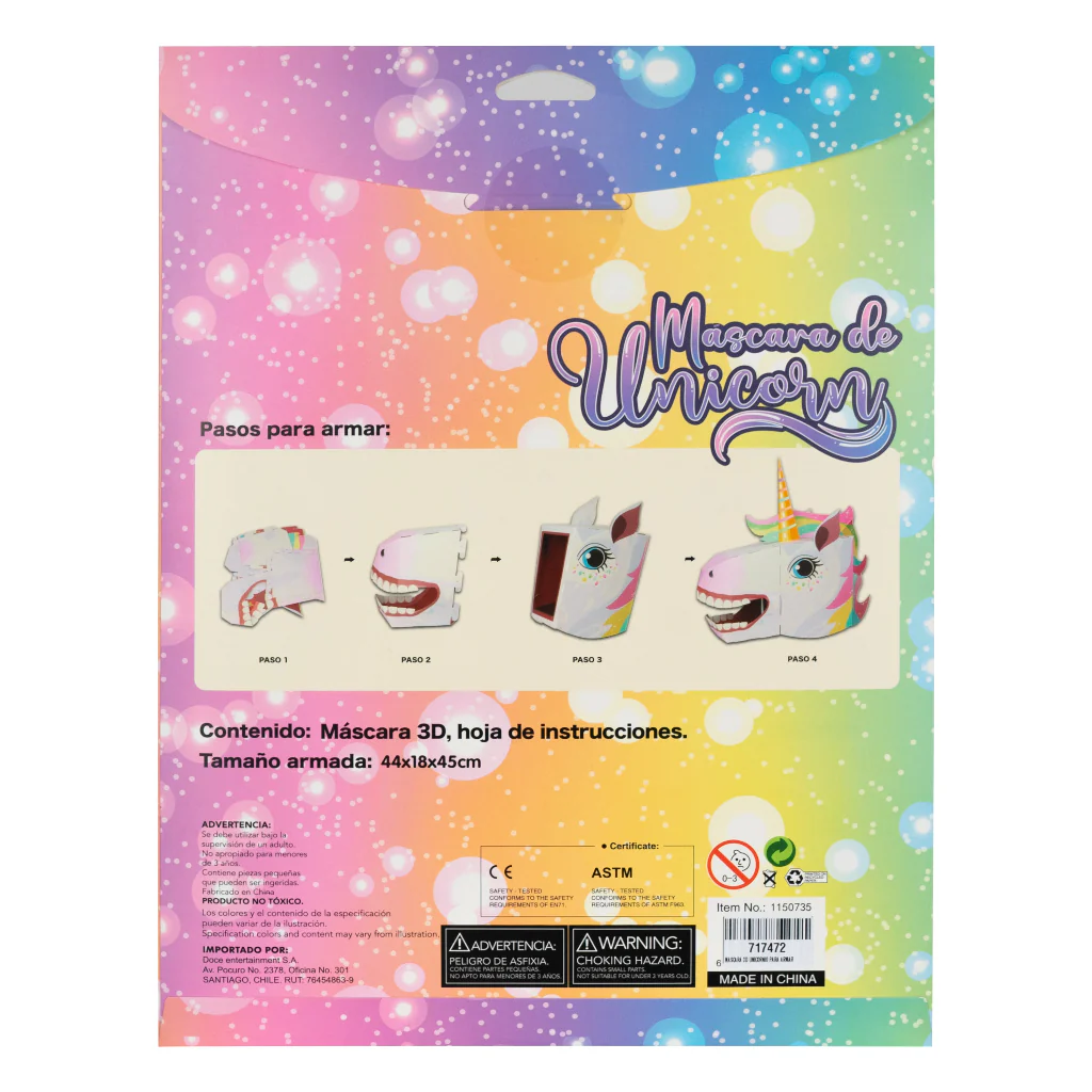 Máscara 3D Unicornio Para Armar - Image 5