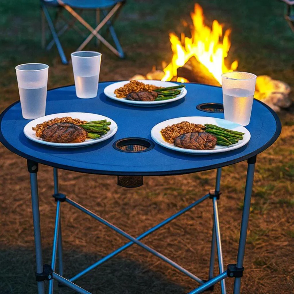Mesa Plegable Camping Serengeti con Posavasos Azul National Geographic - Image 6