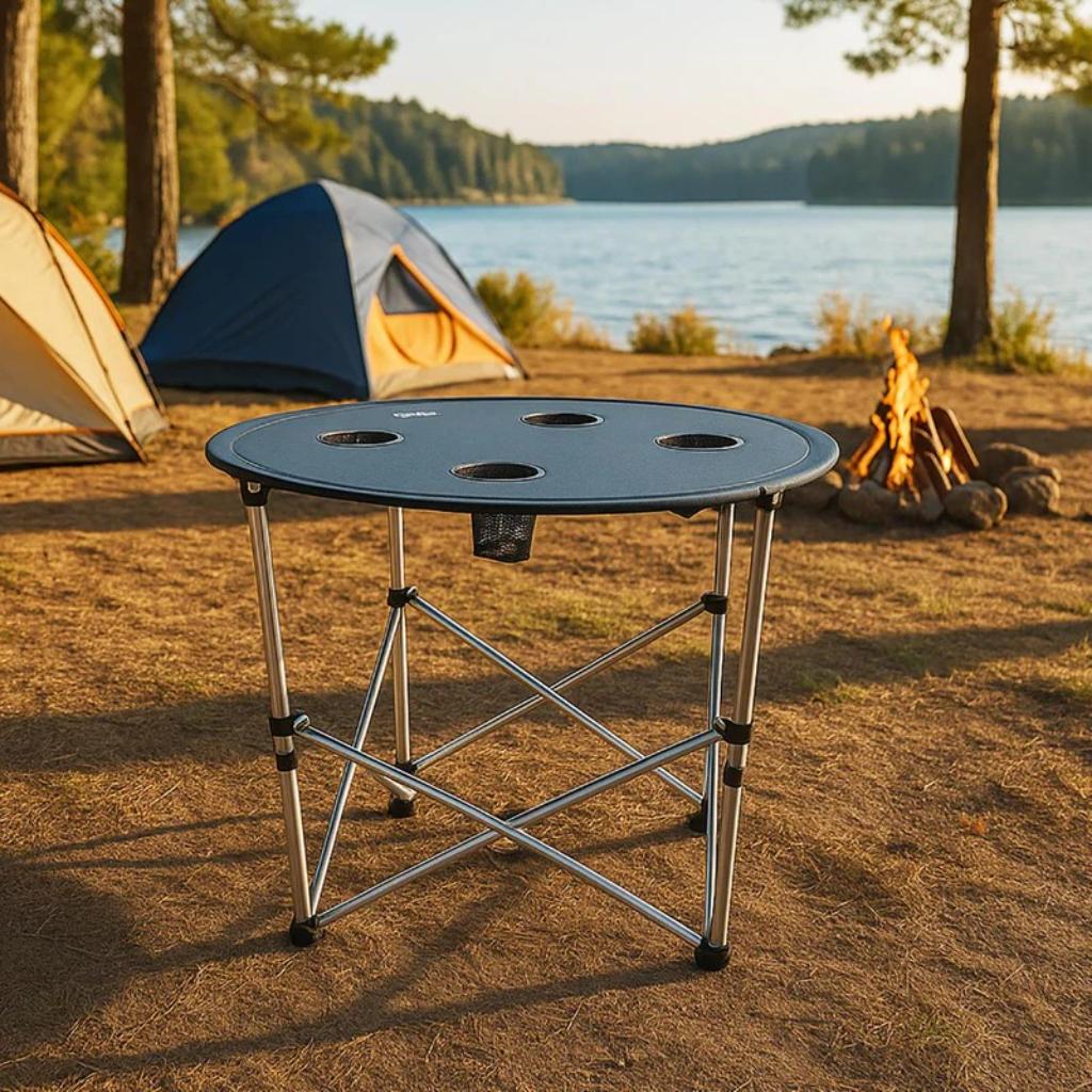 Mesa Plegable Camping Serengeti con Posavasos Gris National Geographic - Image 6