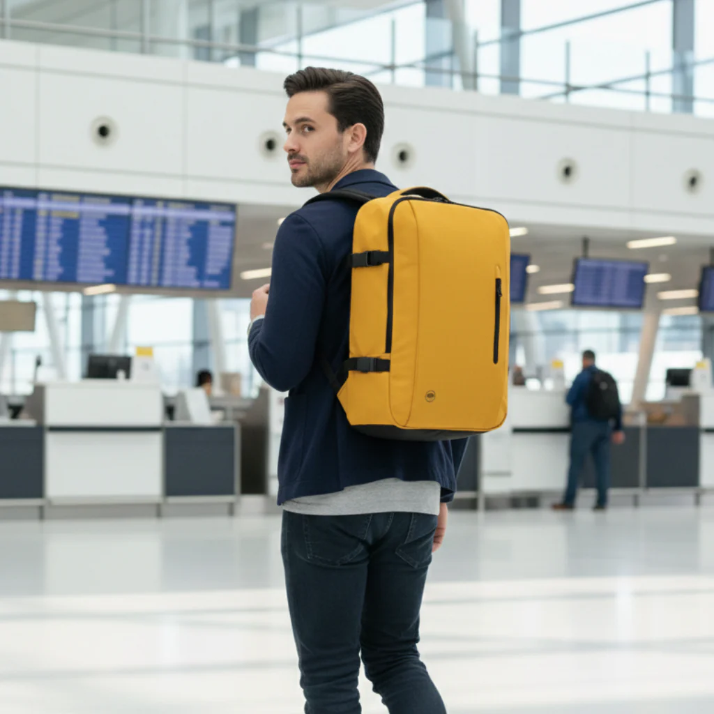 Mochila Viaje Viral XL 40L Llaima Mostaza. Resistente al Agua. BTS26 - Image 14