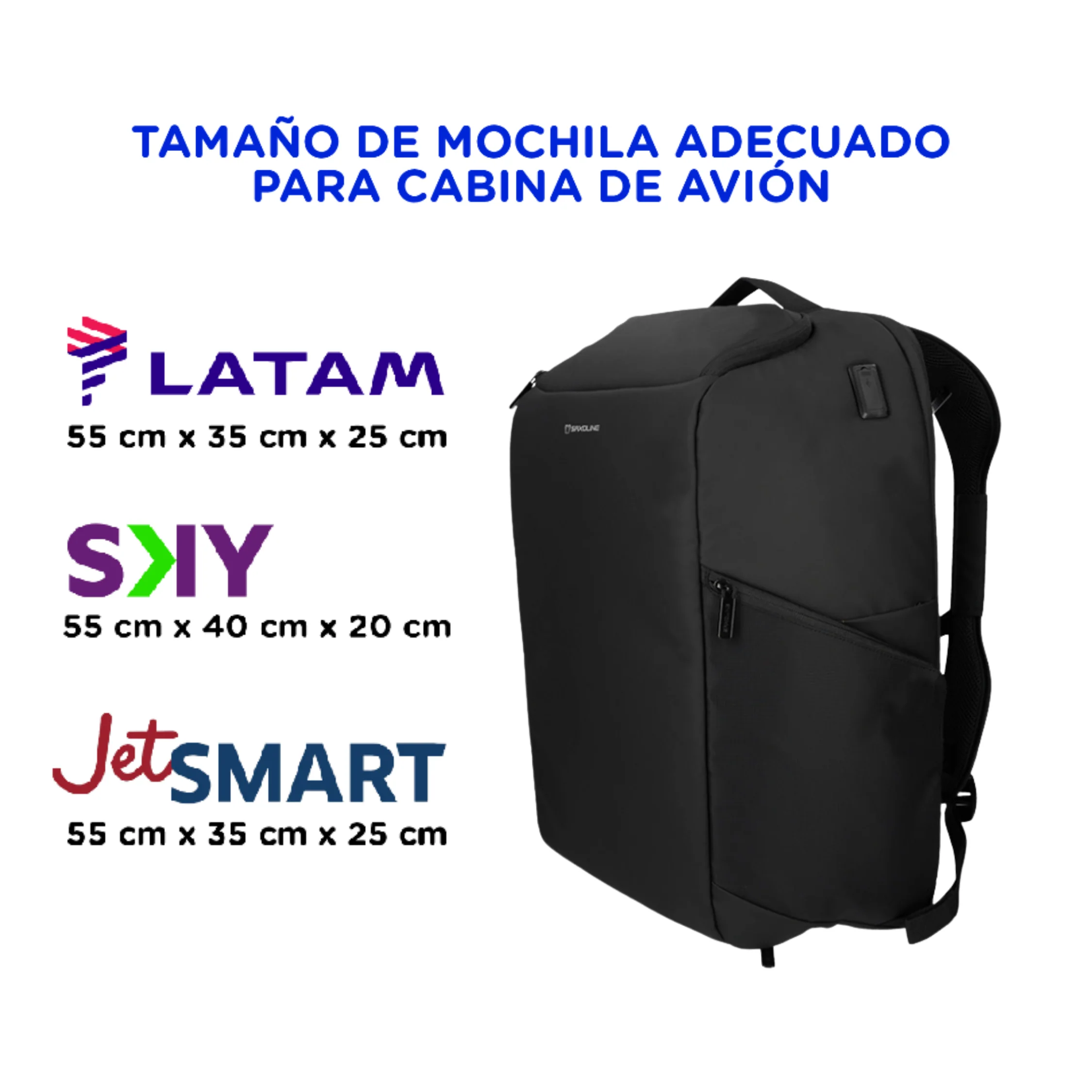 Mochila de Viaje Cabina Saxoline Xtrem Upway Negra 17" - Image 4