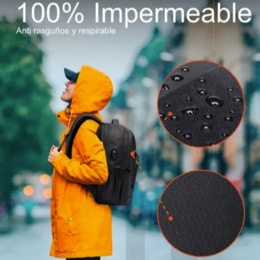 Mochila Viaje - Cabina. Resistente al Agua. 23L. Usb - Image 4
