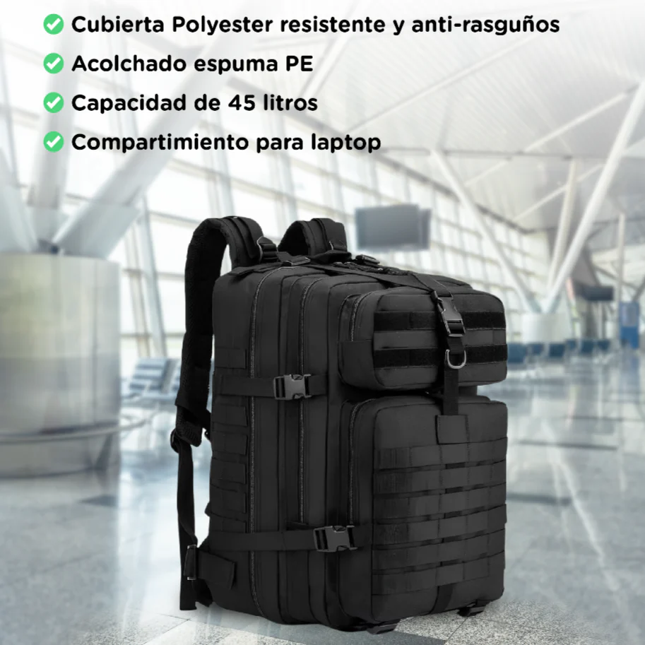 Mochila Viaje Viral Cabina 40L. Resistente al Agua. Negro Pentagon - Image 3