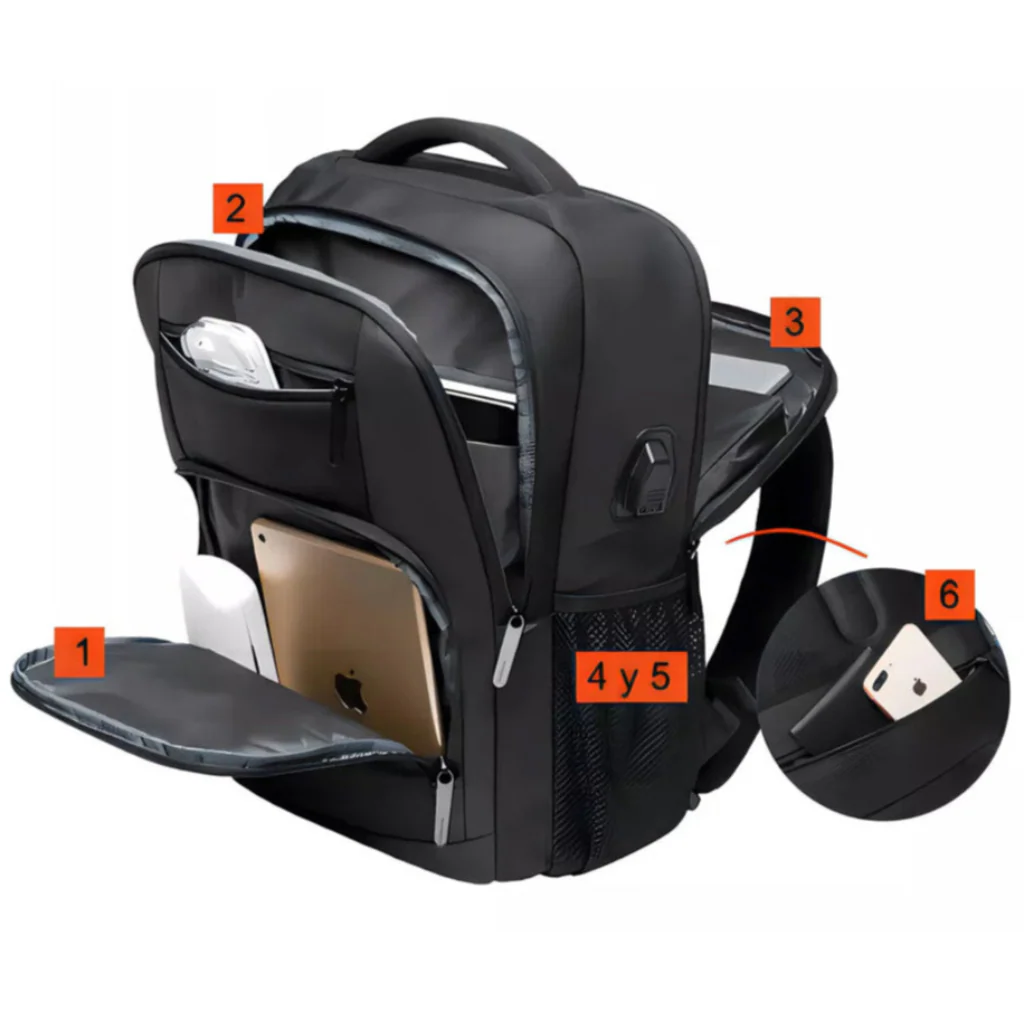 Mochila Resistente al Agua. 22L. Negro - Image 6