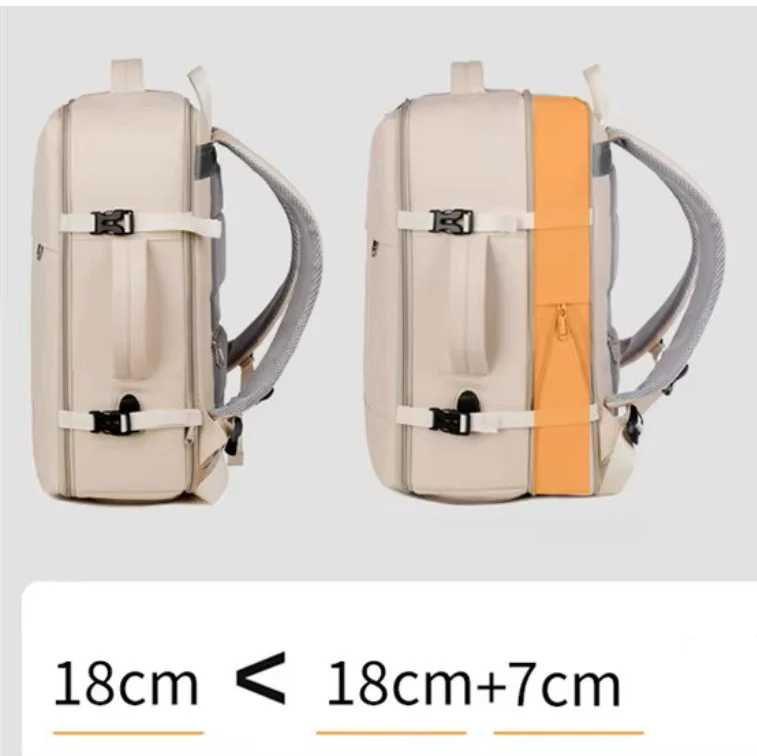 Mochila Viaje Expandible 40L Premium Beige - Image 10