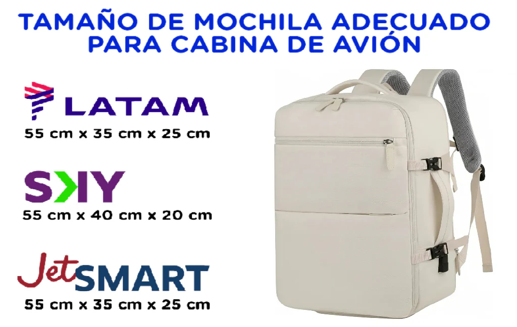 2 Mochilas de Viaje Viral XL (1 Beige & 1 Grey 40L ).(Cabina Avión). Pack Travel - Image 12