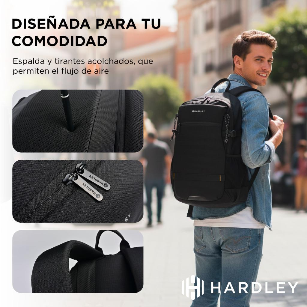 Mochila Viaje L 25L Impermeable  Negro Hardley - Image 12