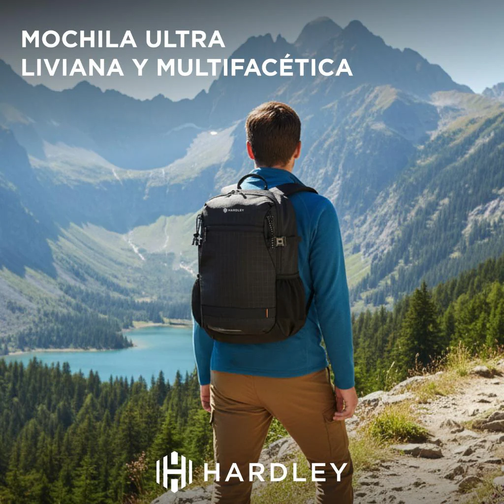 Mochila Viaje L 25L Impermeable  Negro Hardley - Image 16