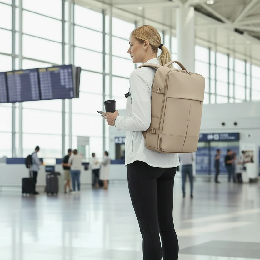 Mochila Viaje Viral XL. Grand Travel Ripstop 36L. Expandible - Premium Beige Navigator Travel - Image 3