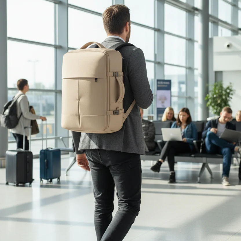 Mochila Viaje Viral XL. Grand Travel Ripstop 36L. Expandible - Premium Beige Navigator Travel - Image 4