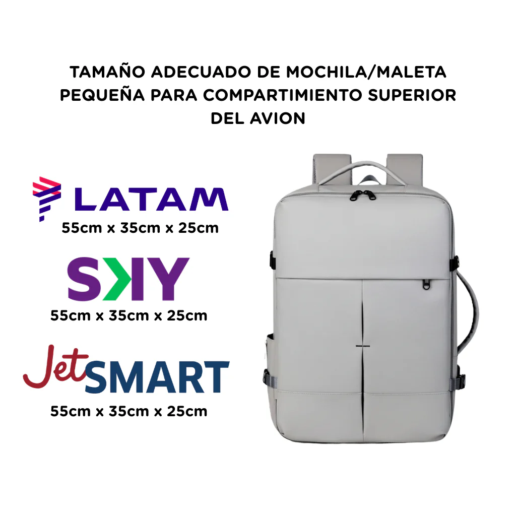 Mochila Viaje Viral XL💧Resistente agua. Grand Travel Ripstop Grey 36L. Antirrobo. - Image 17