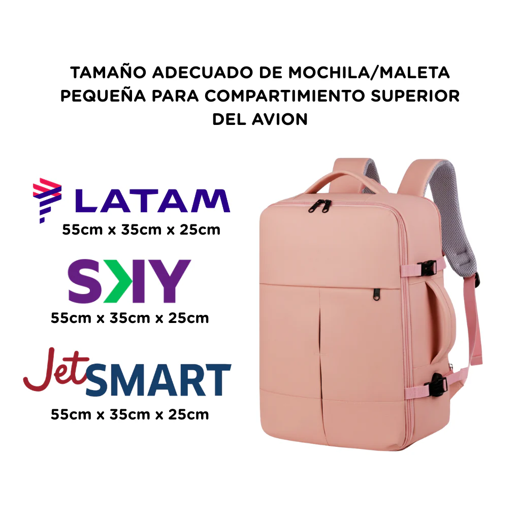Mochila Viaje Viral XL. Grand Travel Ripstop 36L Misty Pink. Antirrobo. - Image 10