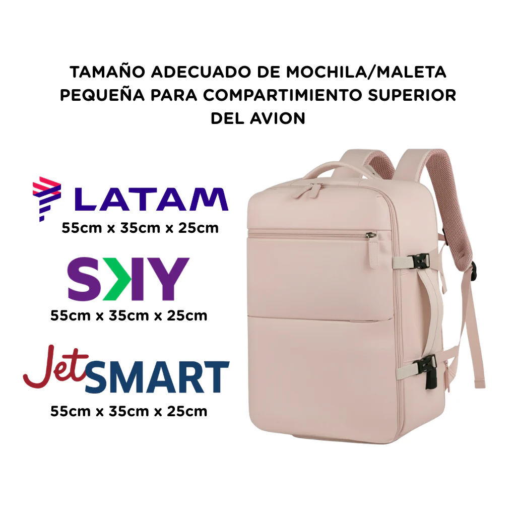 Mochila Viaje Viral 40L Misty PinkTravel . Expandible con Bolsillo Antirrobo - Image 3