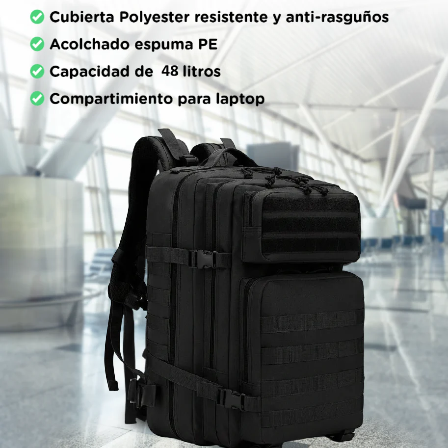 Mochila Viaje Táctica Impermeable Expandible 40L Navigator - Image 3
