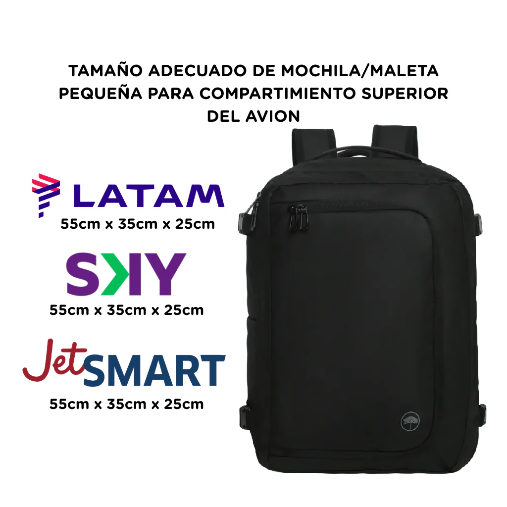 Mochila Viaje Viral Expandible 32L Negro Dakota Llaima - Image 3