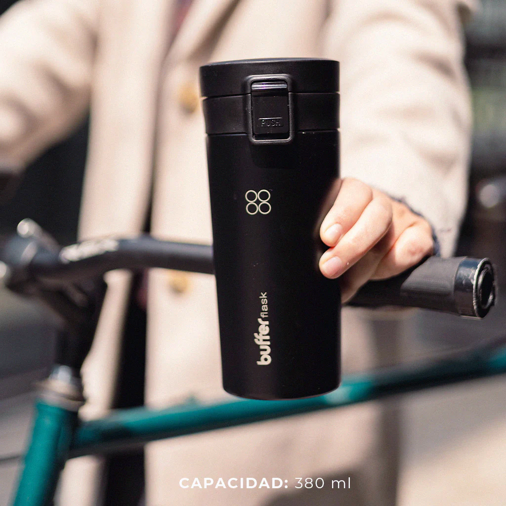 Mug Para Café Buffer Acero Inoxidable 380Ml Negro - Image 3