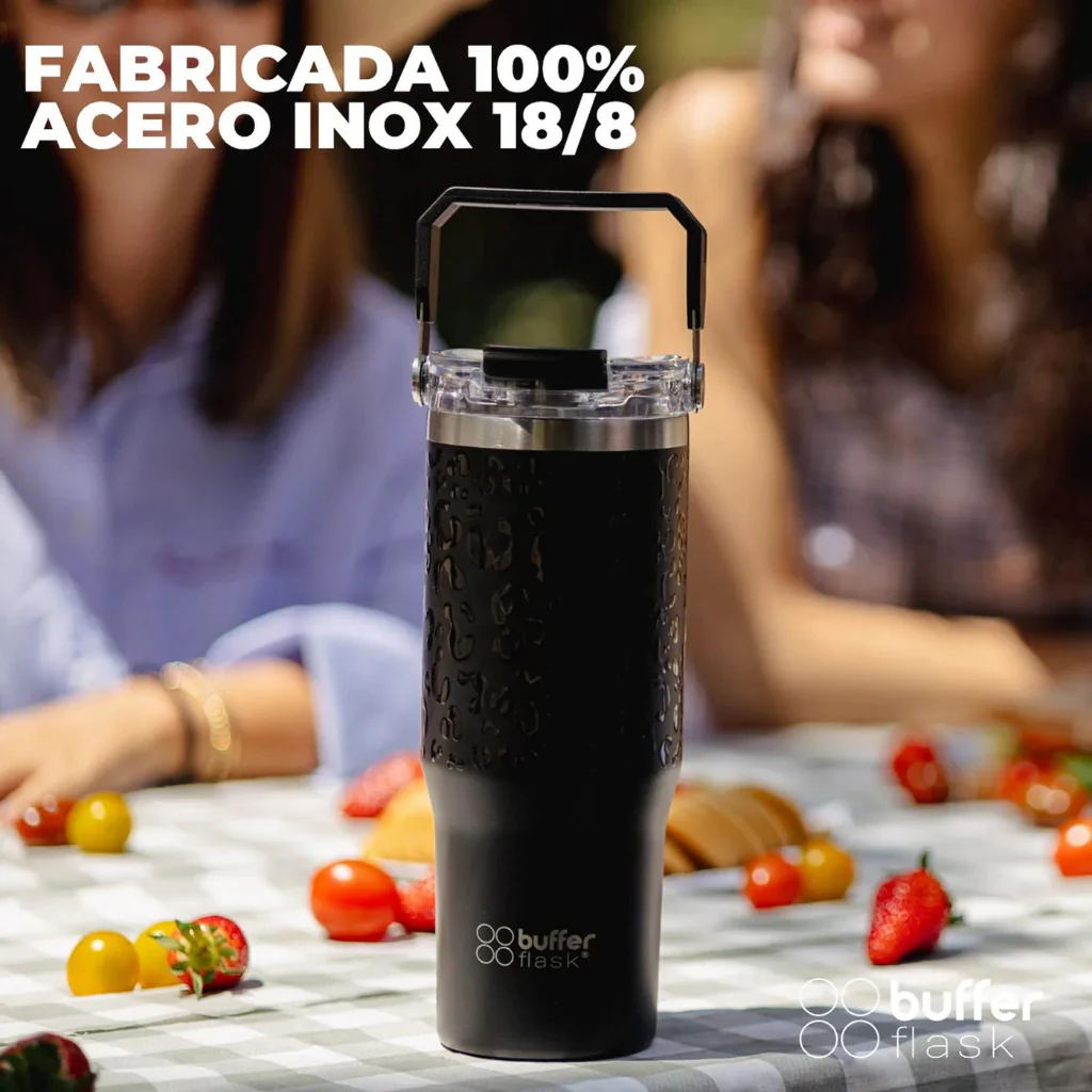 Mug Vaso Térmico Buffer Cuzco 800ml Acero Inoxidable Black Leopard - Image 3