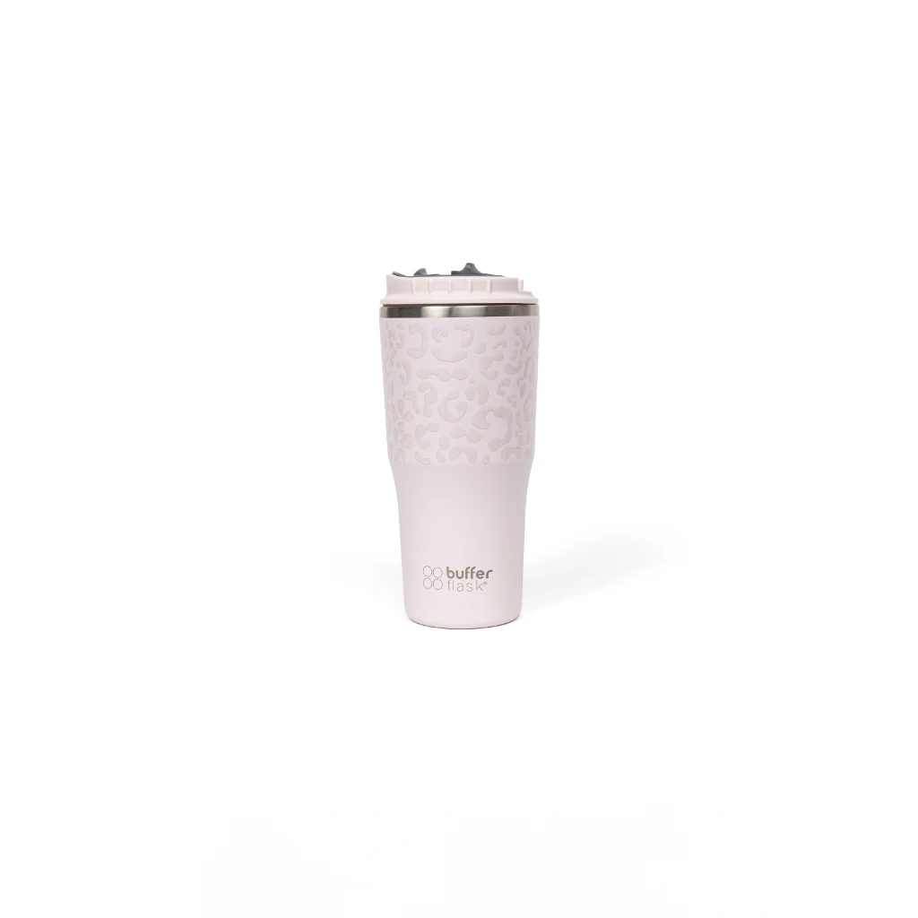Mug Vaso Térmico Buffer Roques 600 ml + 2 Tapas Pinky Leopardo - Image 2