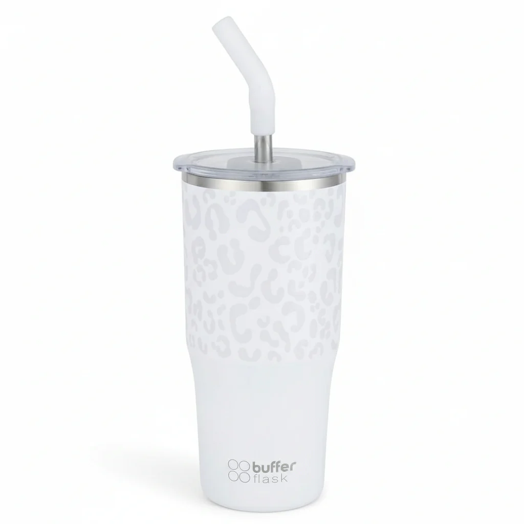 Mug Vaso Térmico Buffer Roques 750 ml +Tapas Ice Leopardo - Image 5