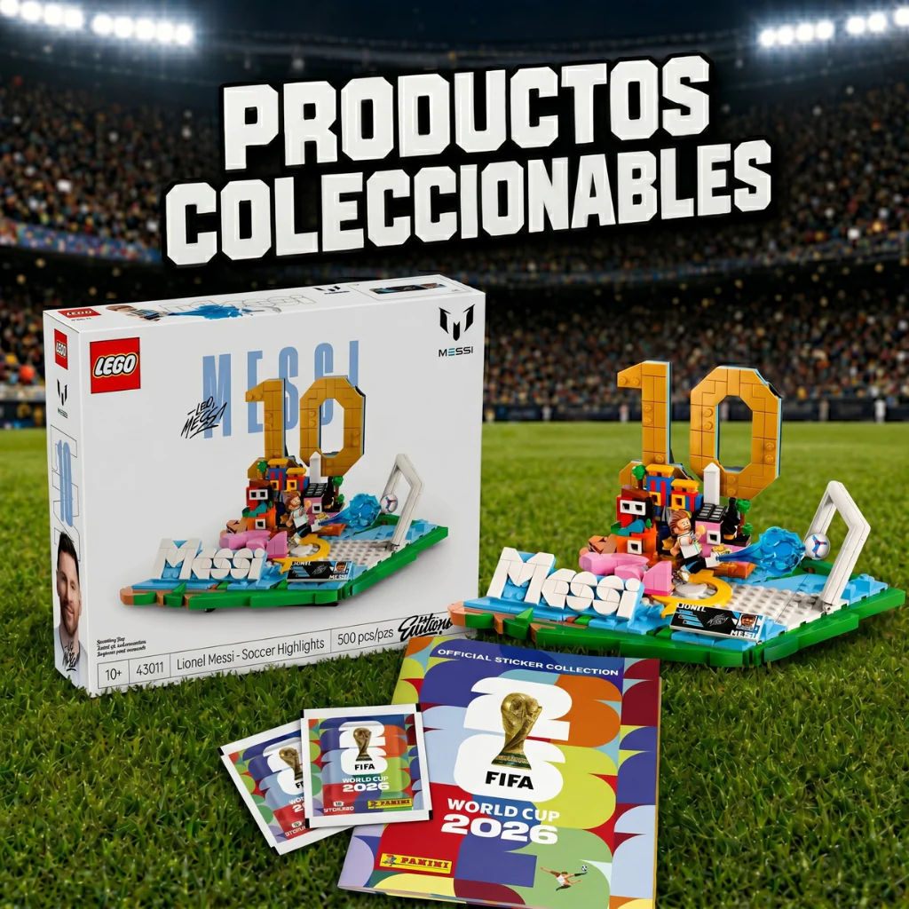 Album Tapa Blanda Panini + 3 Sobres Laminas + LEGO Messi Fenomenos