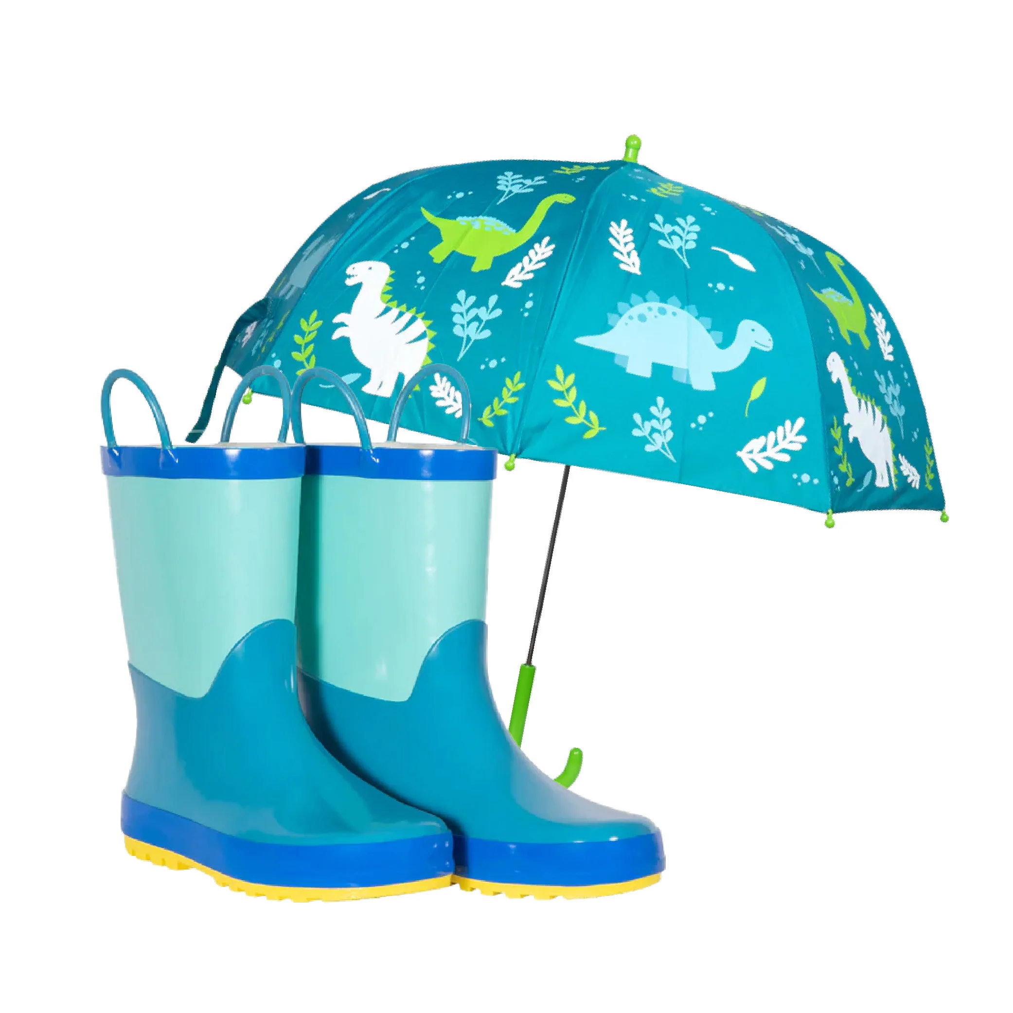 Combo Especial Paraguas Dinosaurio + Botas de Agua Aqua