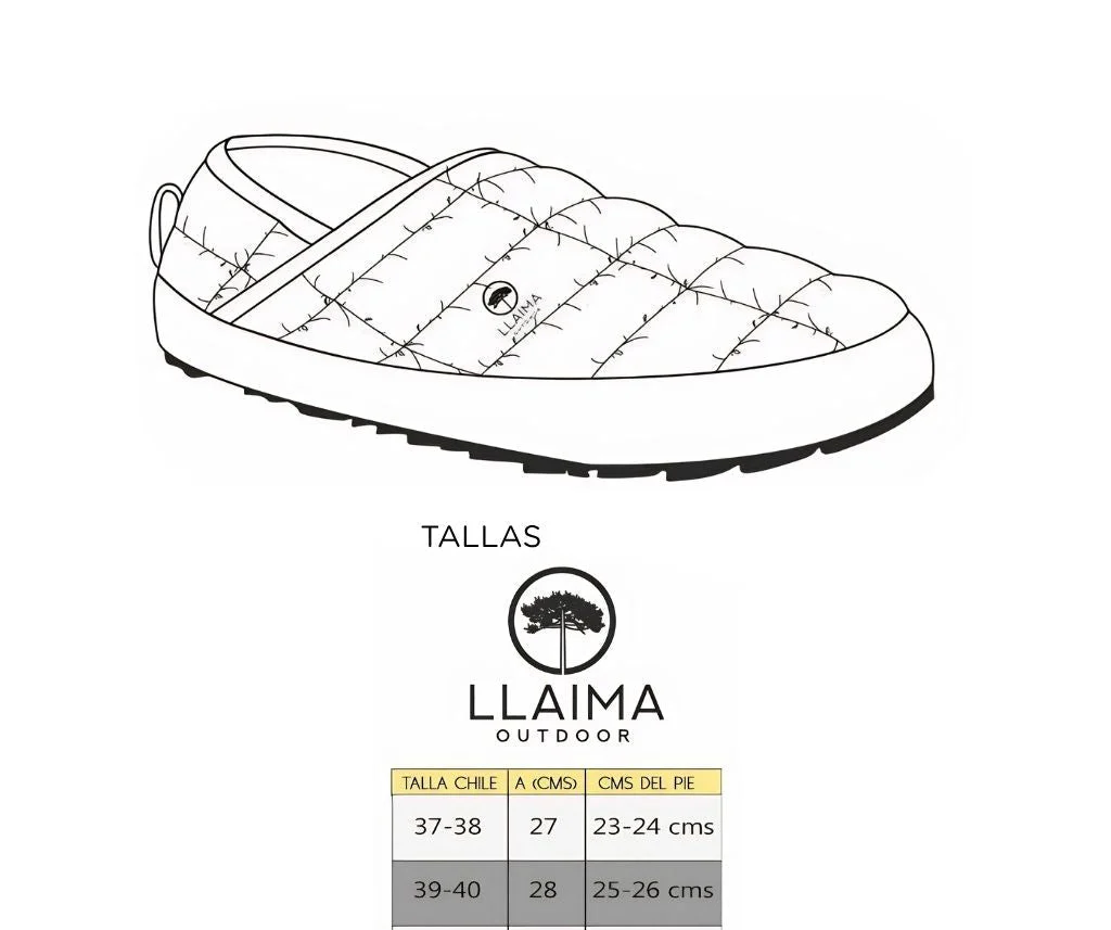 Pantufla Juvenil Térmica Sherpa Acolchada Unisex Outdoor  Negro Llaima - Image 2