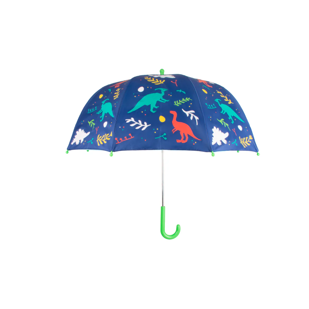 Paraguas Niños Dinosaurios Cambia Color Azul