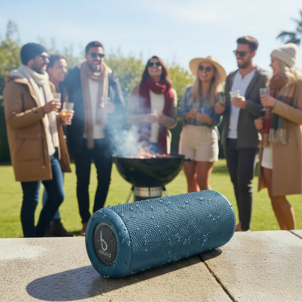 Parlante Bluetooth Impermeable Azul 20W con Luz LED RGB PV26 Copec
