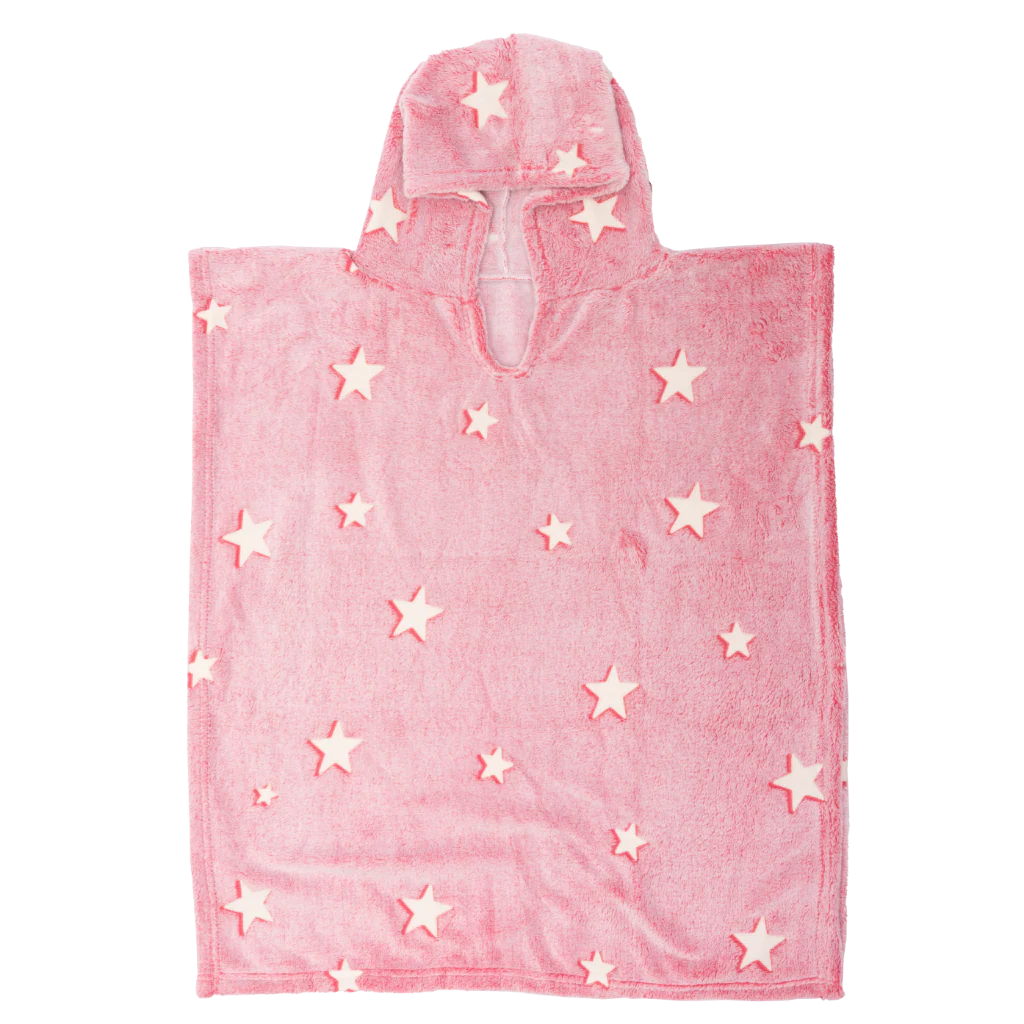 Poncho Manta Que Brilla en la Oscuridad Rosado