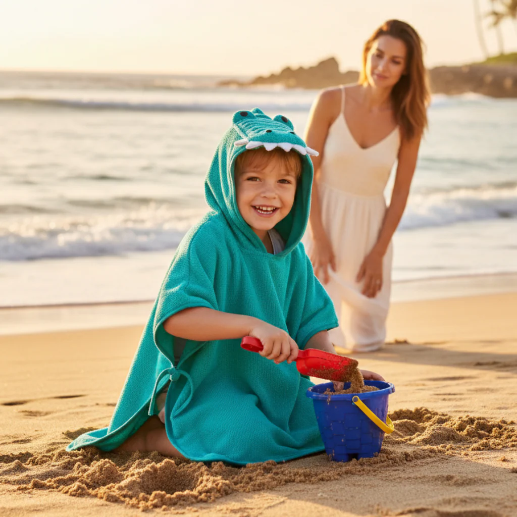Toalla Playa Poncho Cocodrilo