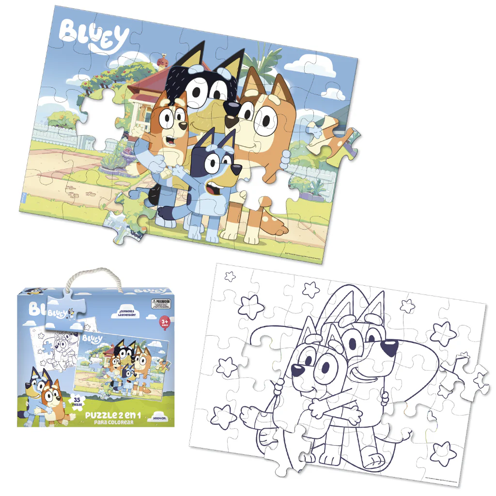 Puzzle 35 Piezas 2 En 1 Para Colorear Bluey - Image 5